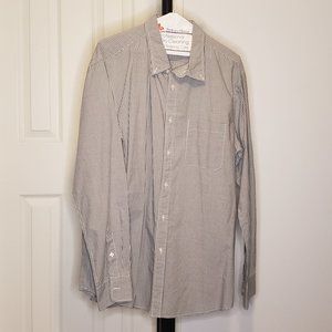 Men's Uniqlo White Flannel Checked Long Sleeve Shirt XL